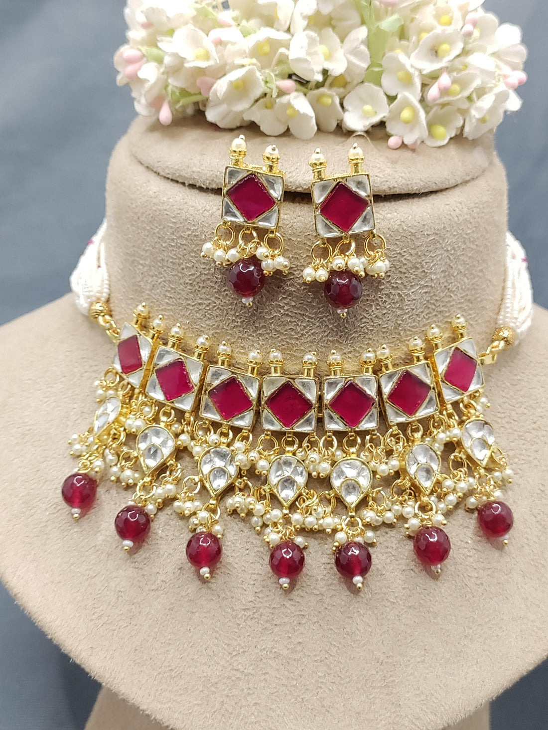 Pachi kundan Necklace Sku-2047 - rchiecreation