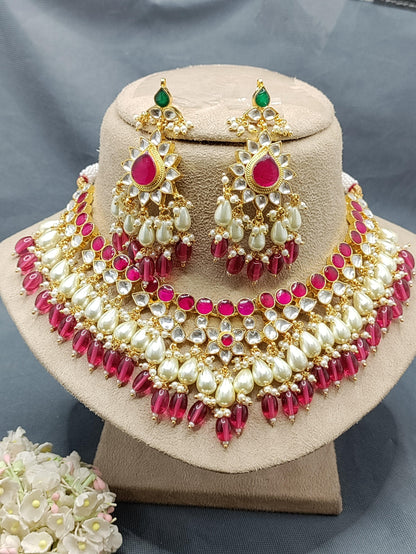 Pachi kundan Necklace Sku-2082 - rchiecreation