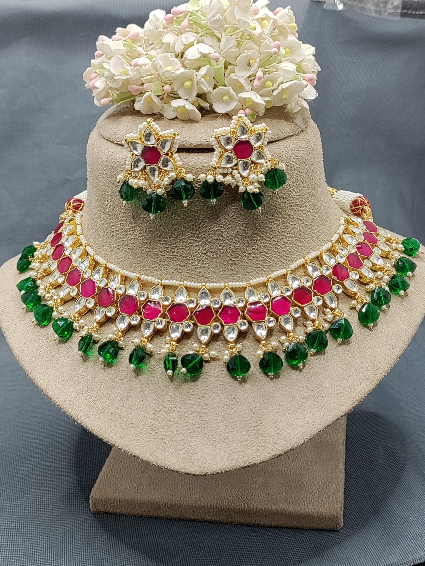 Pachi kundan Necklace Sku-2085 - rchiecreation