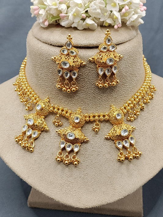 Pachi kundan Necklace Sku-2088 - rchiecreation