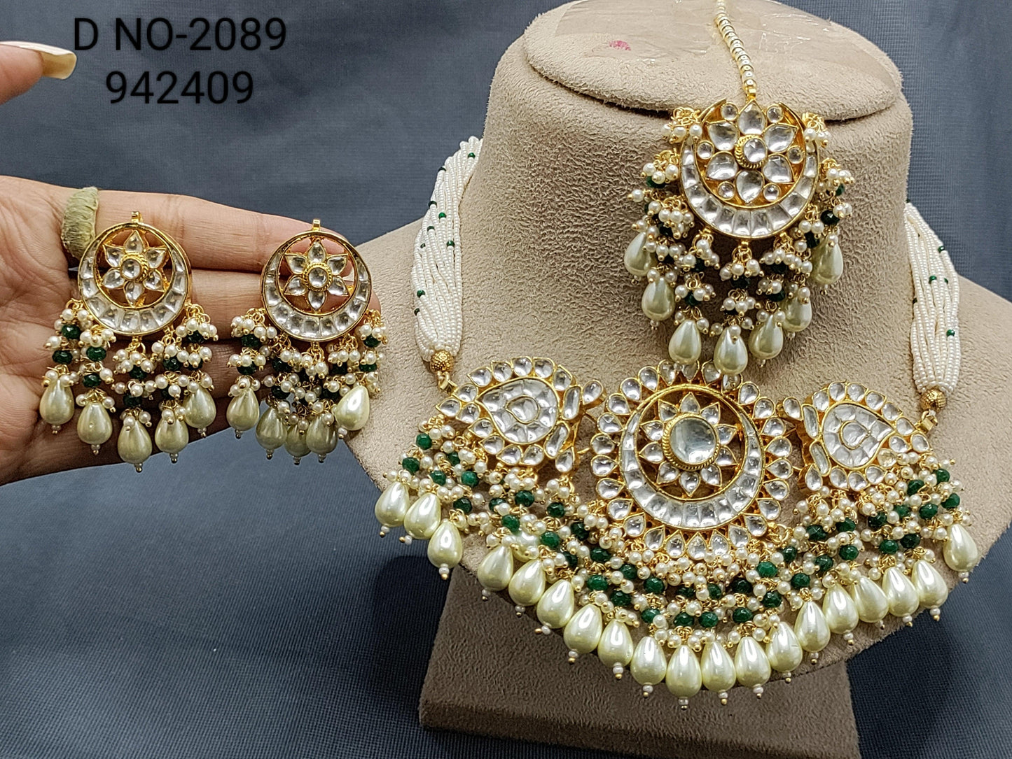 Pachi kundan Necklace Sku-2089 - rchiecreation