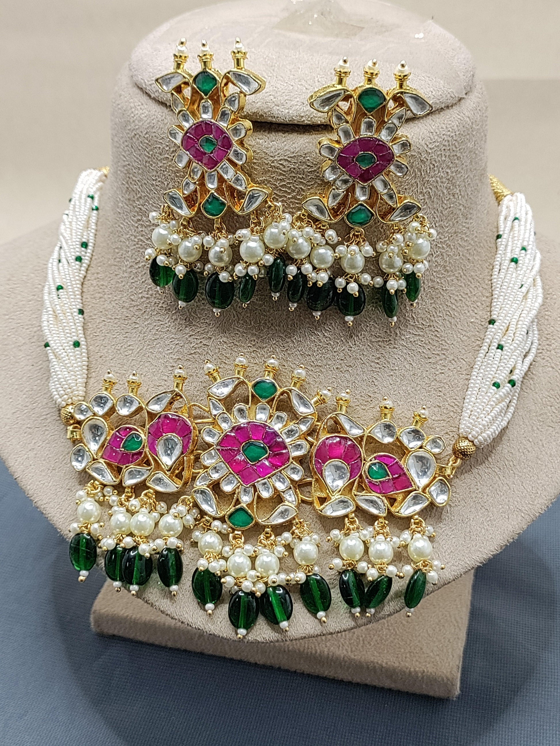 Pachi kundan Necklace Sku-2131 - rchiecreation