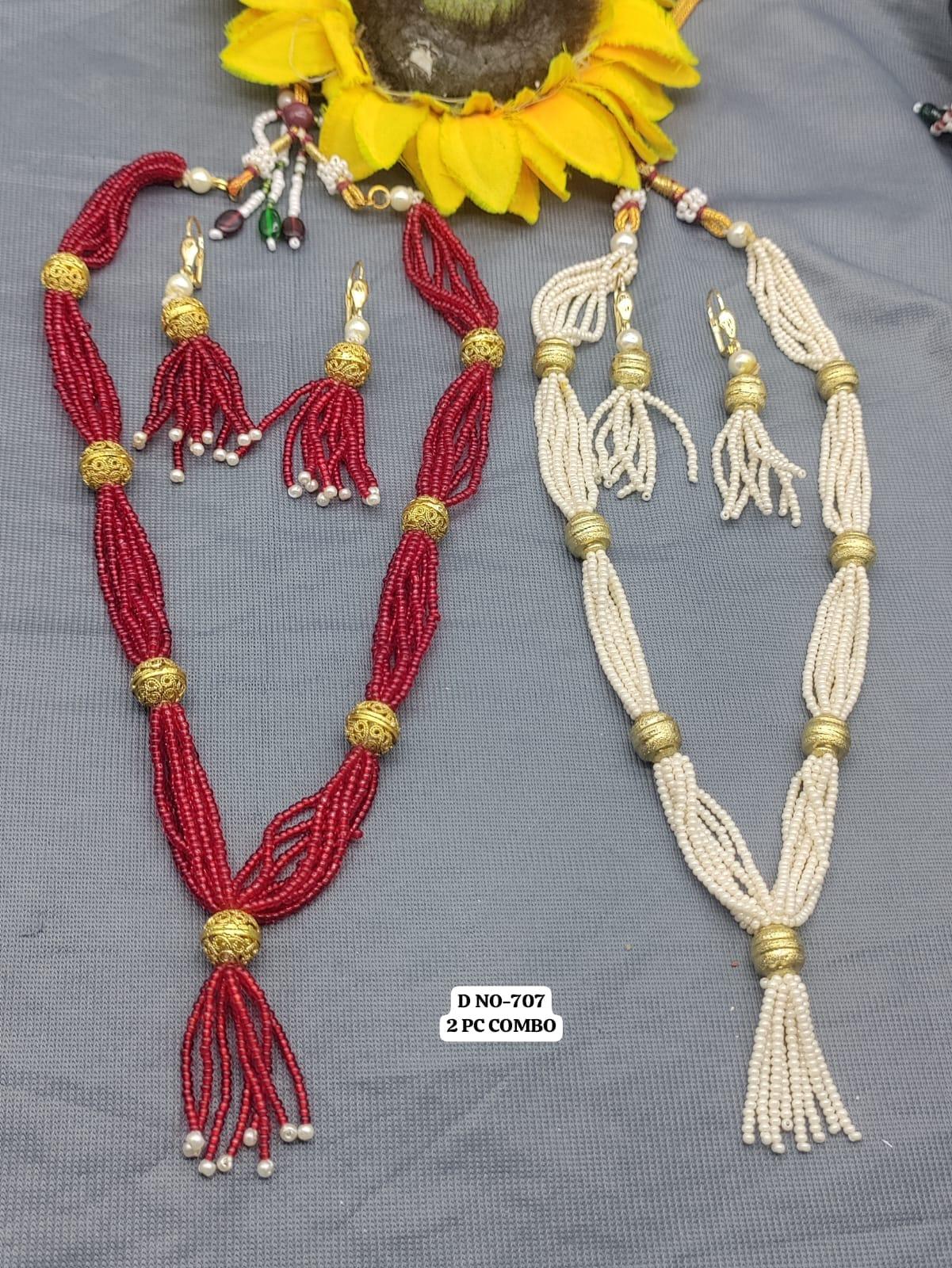 Pearl Long Mala Set Sku-707B4 - rchiecreation