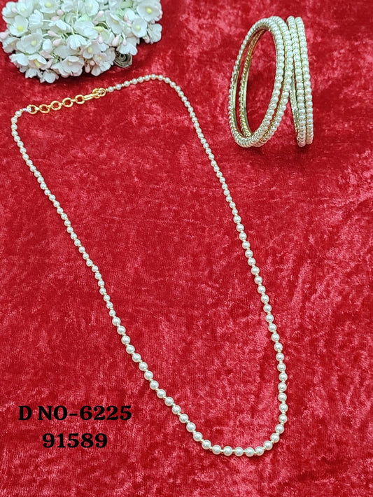 Pearl necklace and Bangles Set Sku-6225 E4 - rchiecreation