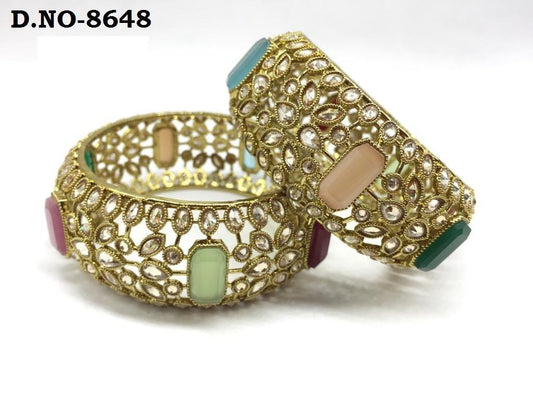 Polki Ad Bangle Sku-8648 - rchiecreation