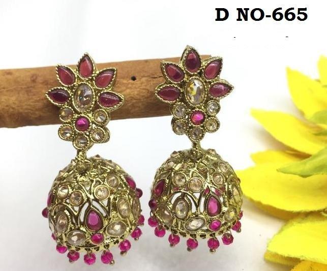 Polki Ad Earring Sku 665 A3 - rchiecreation