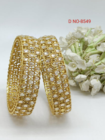 Polki Bangles Golden Sku-8549 F3 - rchiecreation