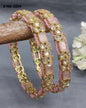 Polki Bangles Mehndi Pink Sku-3254 G3 - rchiecreation