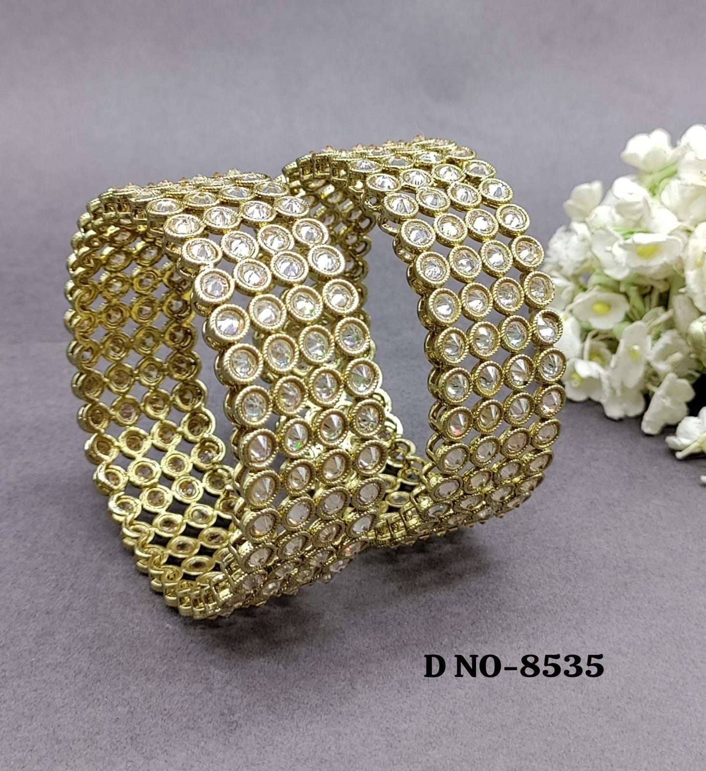 Polki Bangles Sku-8535 G3 - rchiecreation