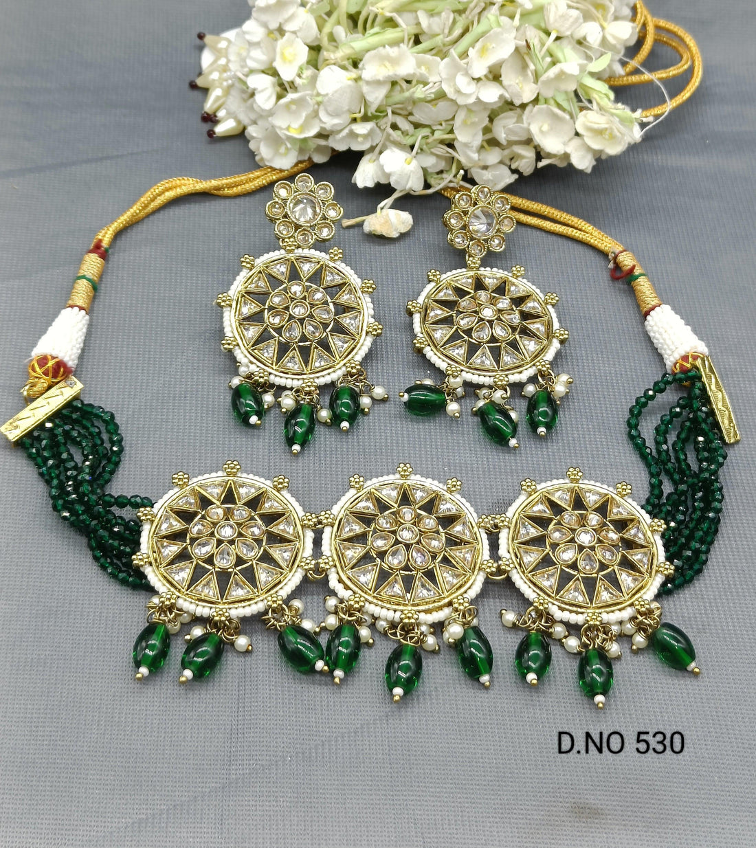 Polki Choker Mehandi Set Sku -530 B1 - rchiecreation