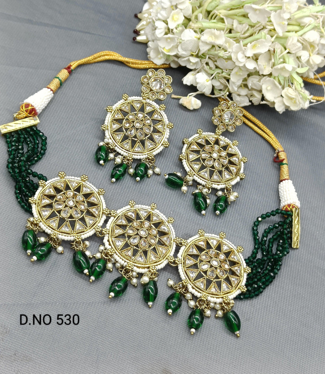 Polki Choker Mehandi Set Sku -530 B1 - rchiecreation
