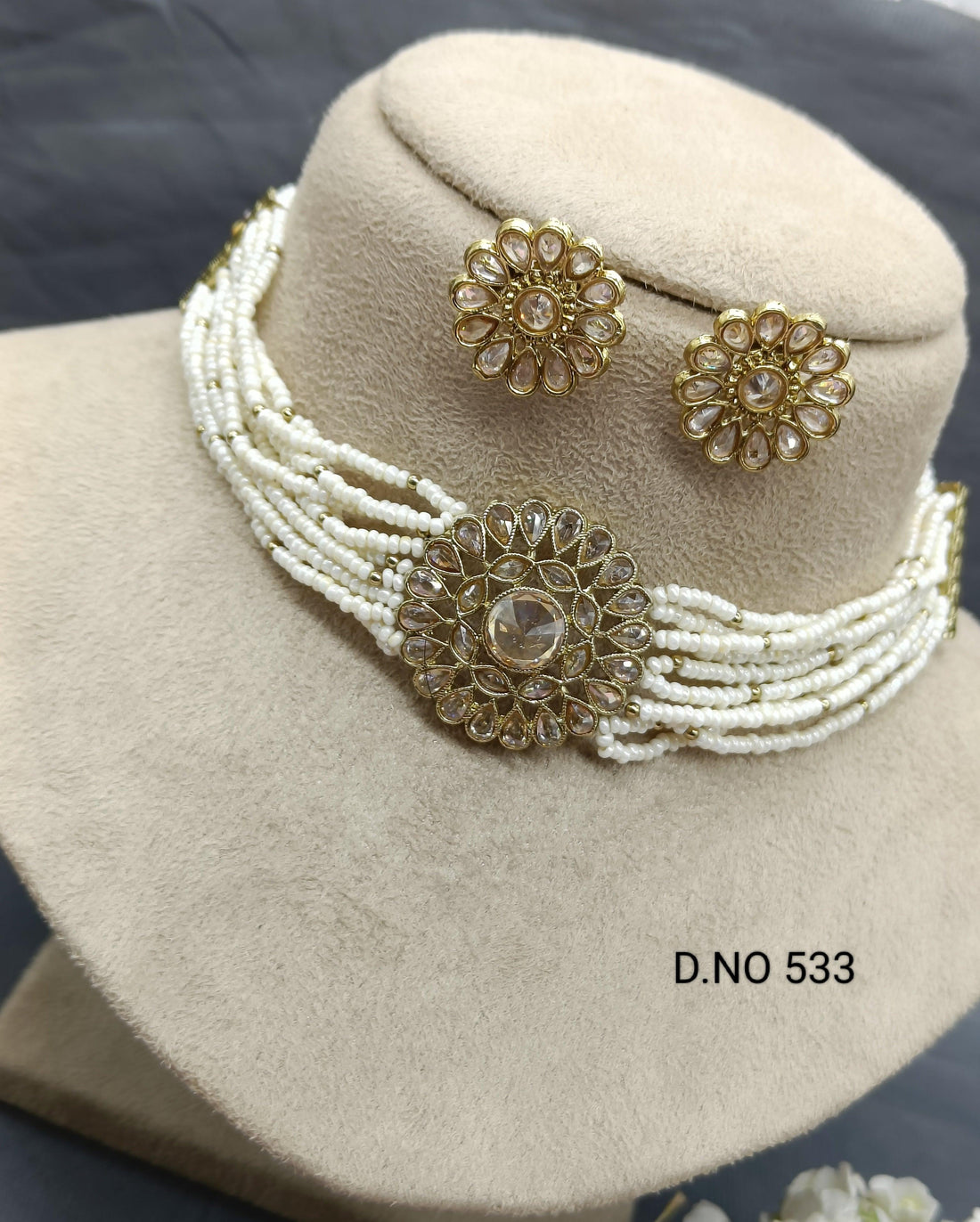 Polki Choker Mehndi Set Sku -533 B1 - rchiecreation