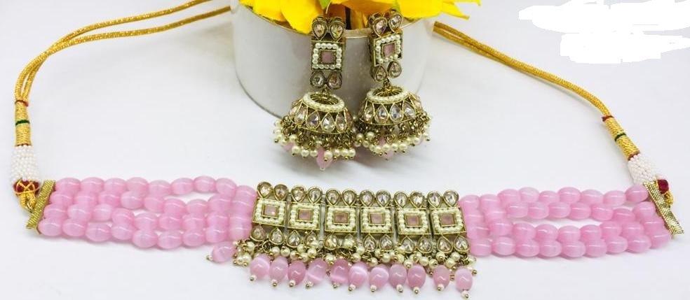 Polki Choker Necklace Sku -5121 B1 - rchiecreation