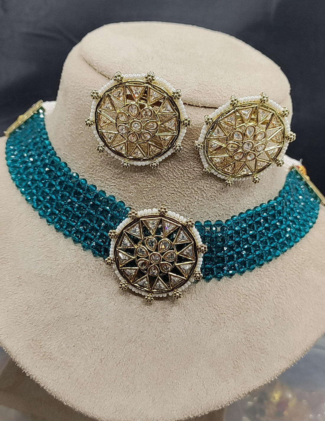 Polki Choker Necklace Sku- 5788 B4 - rchiecreation