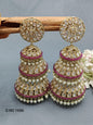 Polki Double Jhumki Mehndi Earring Sku 1686 A3 - rchiecreation