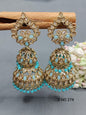 Polki Double Jhumki Mehndi Earring Sku 274 A3 - rchiecreation