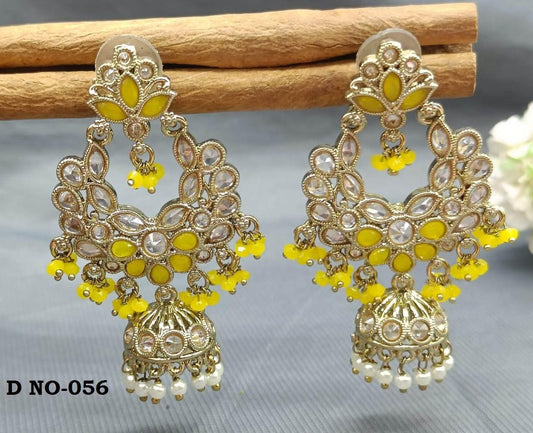 Polki Earring Mehandi Sku-055 E3 - rchiecreation