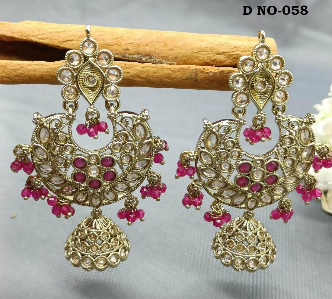 Polki Earring Mehandi Sku-058 E3 - rchiecreation
