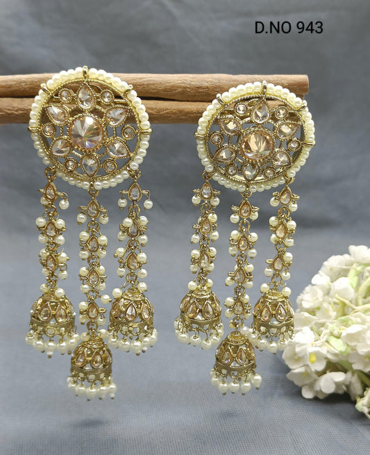 Polki Earring Mehandi Sku 943 E1 - rchiecreation