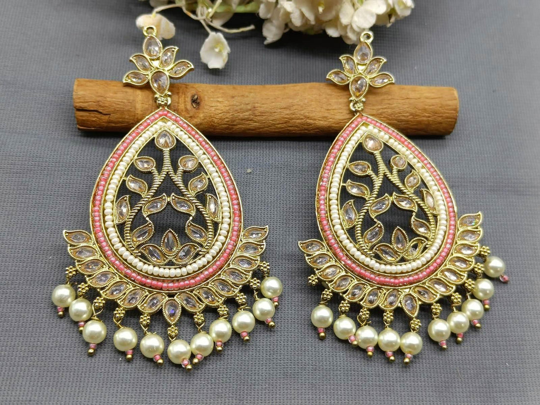 Polki Earring Mehndi Sku-452 A1 - rchiecreation