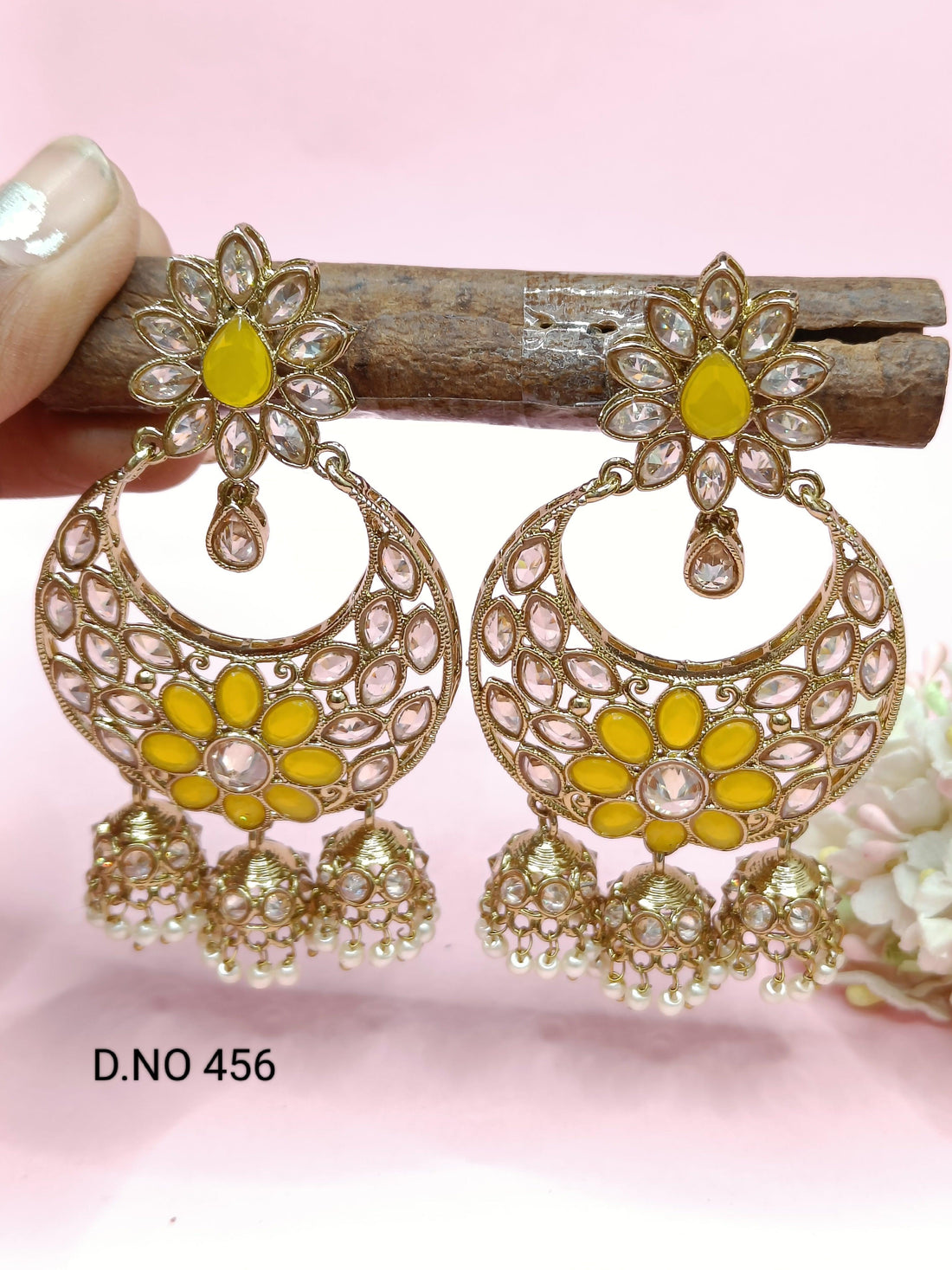 Polki Mehandi Earring & Tica Sku 456-A rchiecreation