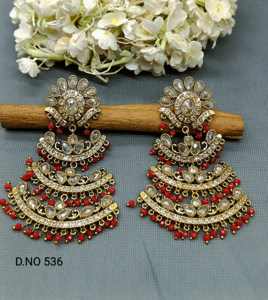 Polki Mehandi Earring Sku 536 rchiecreation