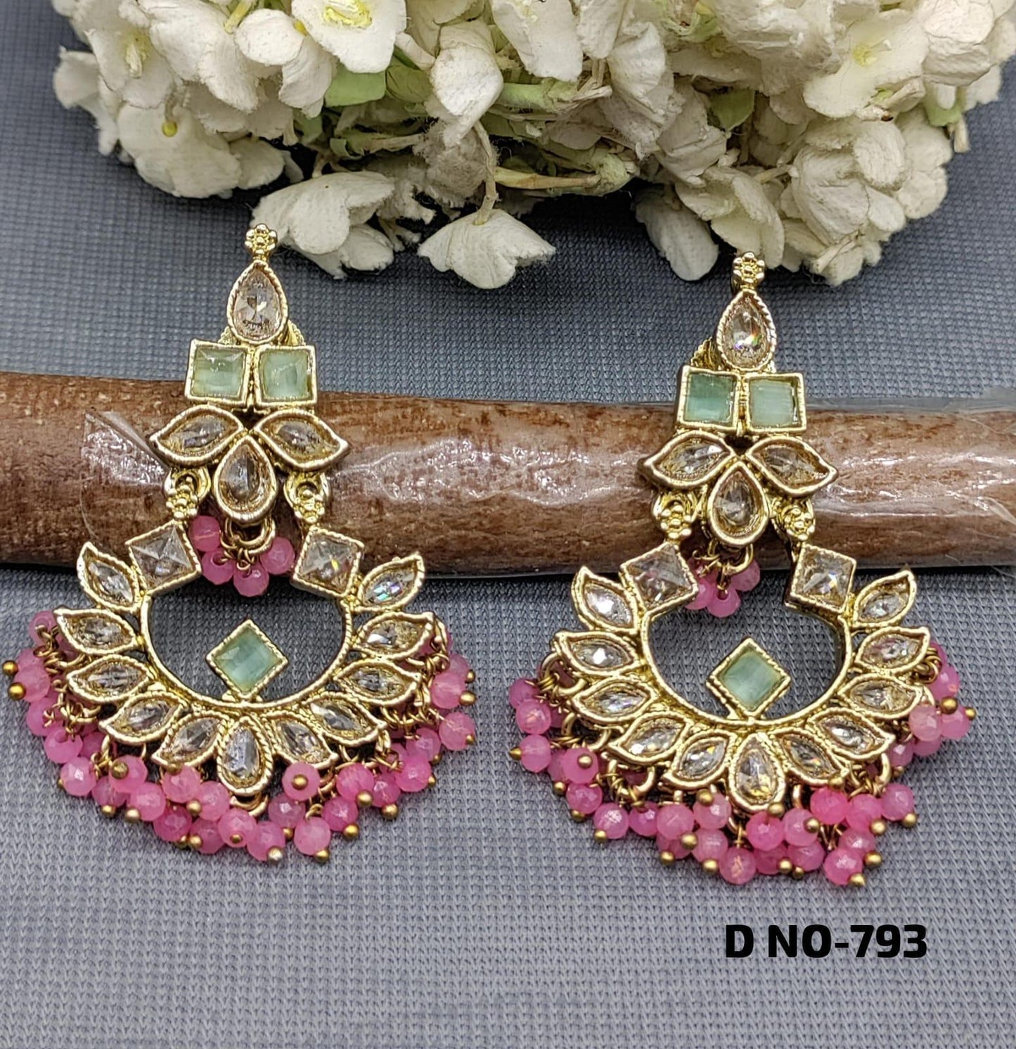 Polki Earring SKU 793 A1 - rchiecreation