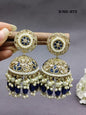 Polki Jhumki Earring Mahndi Sku 973 A3 - rchiecreation