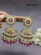 Polki Jhumki Earring Mahndi Sku 973 A3 - rchiecreation