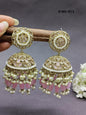 Polki Jhumki Earring Mahndi Sku 973 A3 - rchiecreation