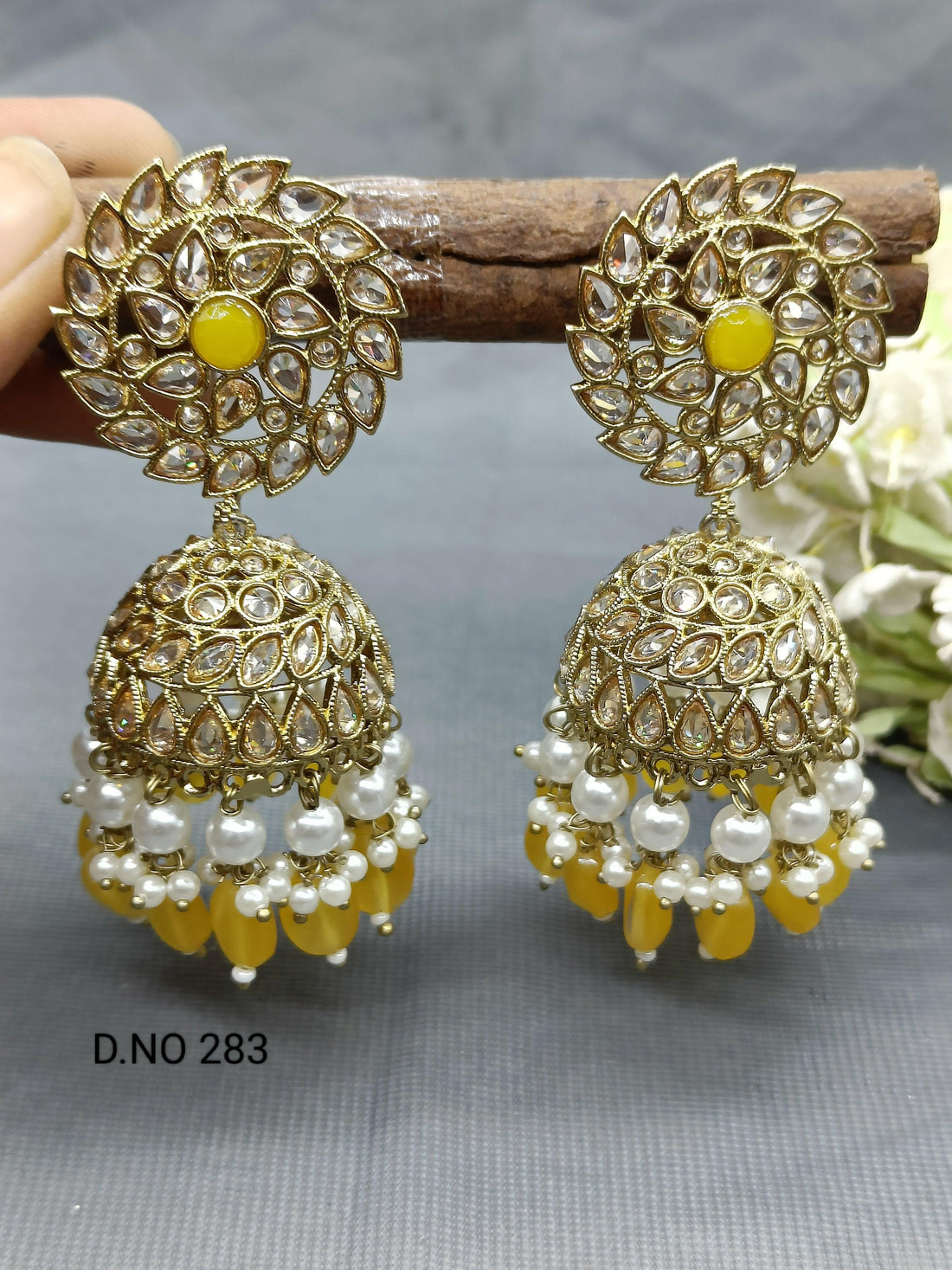 Polki Mehandi Jhumki Earring Sku 283-A rchiecreation