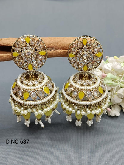 Polki Jhumki Earring Sku-687 A3 - rchiecreation