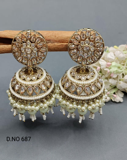 Polki Jhumki Earring Sku-687 A3 - rchiecreation