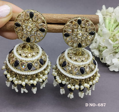 Polki Jhumki Earring Sku-687 A3 - rchiecreation