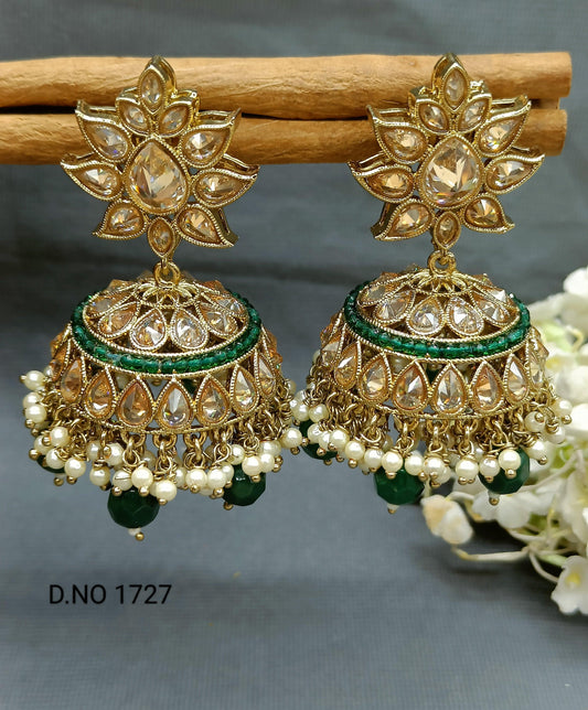 Polki Jhumki Mehandi Sku 1727 E3 - rchiecreation