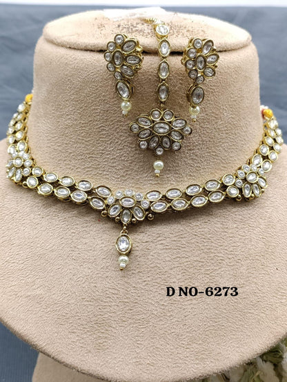 Polki Kundan Mehandi Necklace Sku 6273 D5 - rchiecreation