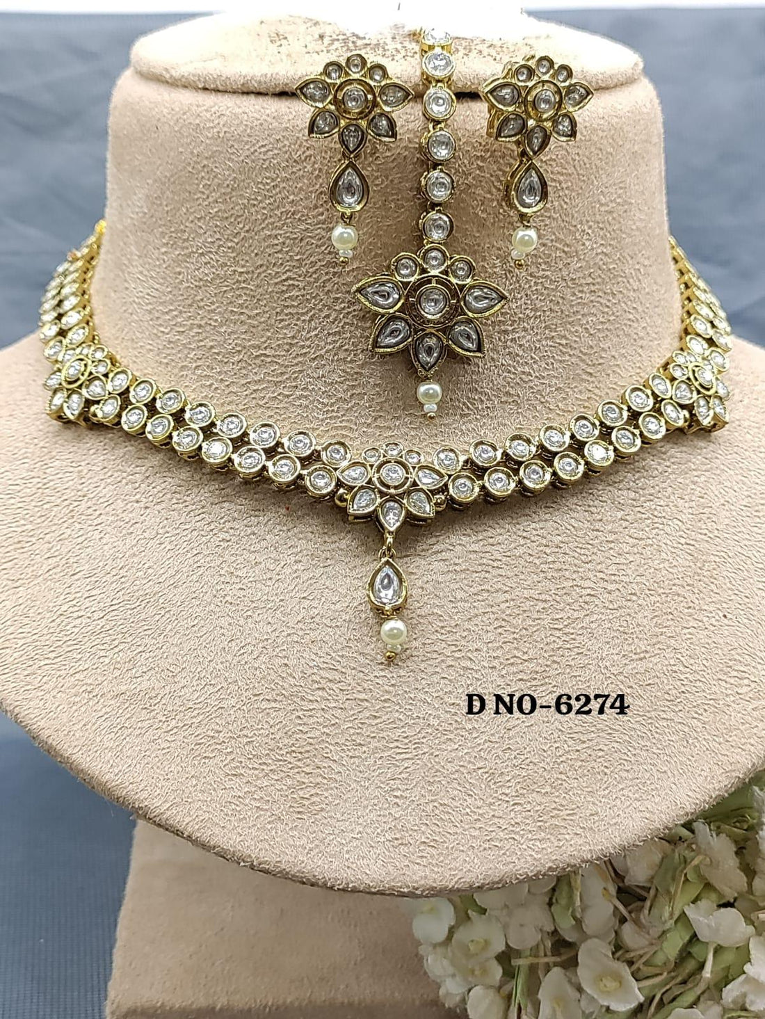 Polki Kundan Mehandi Necklace Sku 6274 - rchiecreation
