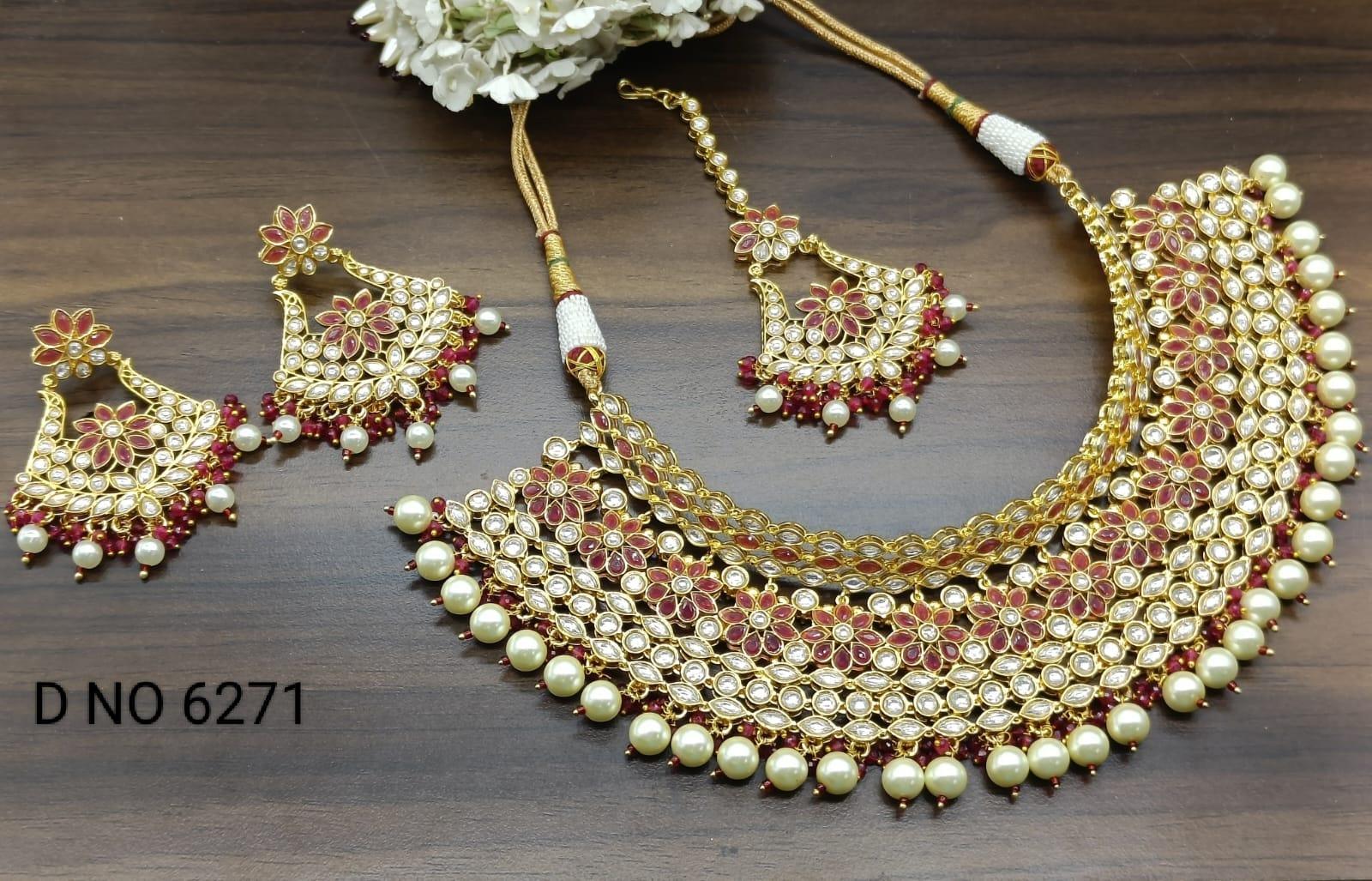 Polki Kundan Necklace Sku 6271 D5 - rchiecreation