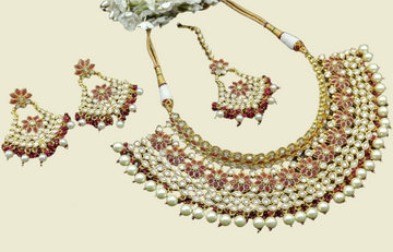 Golden Polki Bridel Kundan Necklace Sku- 6271 D4