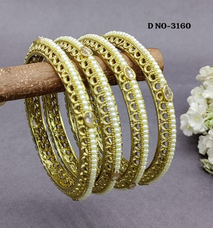 Polki Mehandi Bangles Sku 3160 G3 - rchiecreation