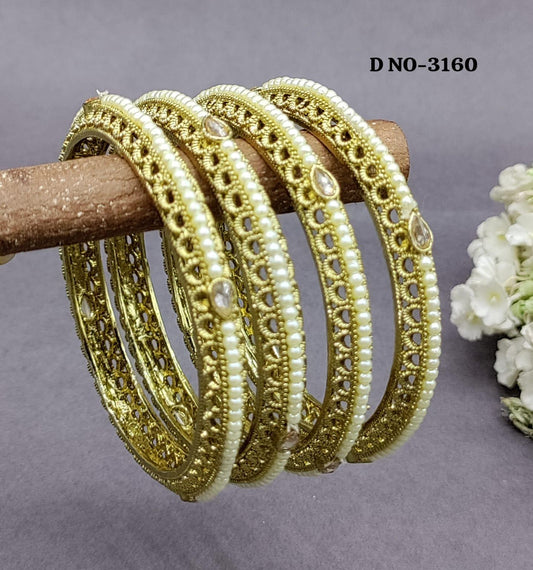 Polki Mehandi Bangles Sku 3160 G3 - rchiecreation