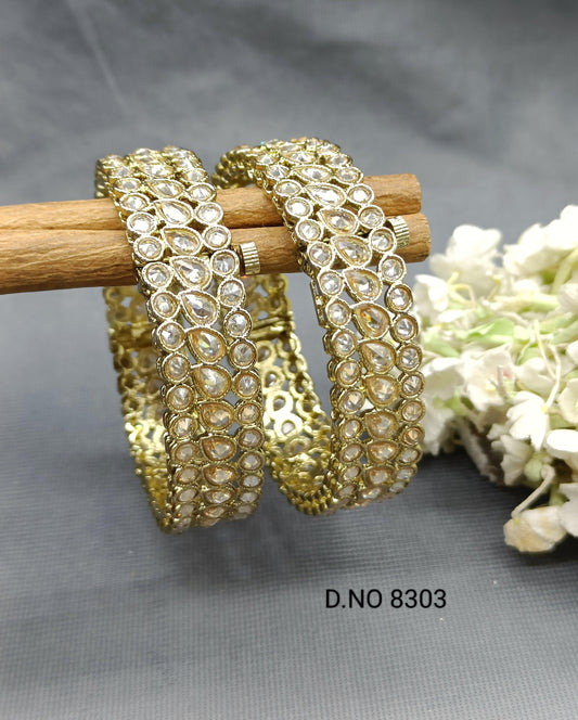 Polki Mehandi Bangles Sku-8303 G1 - rchiecreation