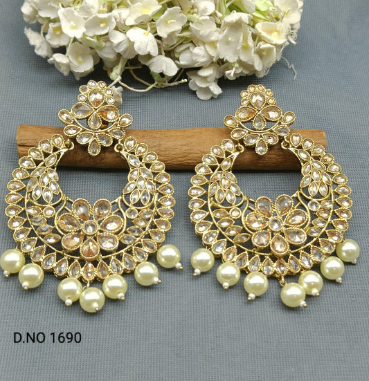 Polki Mehandi Earring Sku 1690 A1 - rchiecreation