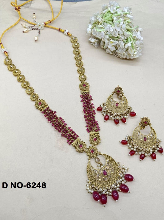 Polki Mehandi Necklace Set SKU 6248 B3 - rchiecreation