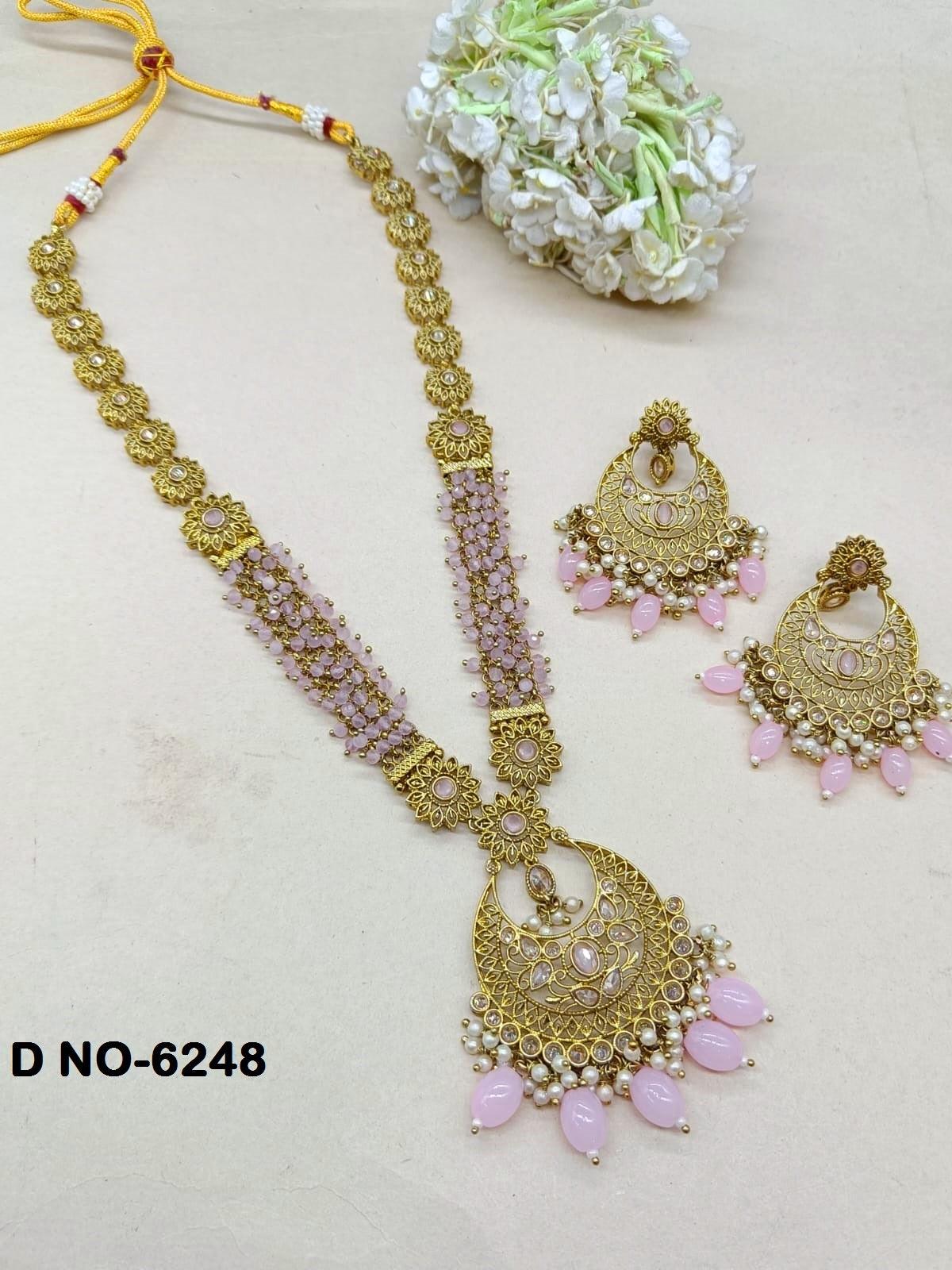 Polki Mehandi Necklace Set SKU 6248 B3 - rchiecreation