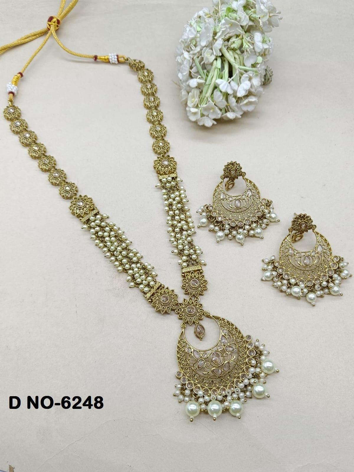 Polki Mehandi Necklace Set SKU 6248 B3 - rchiecreation