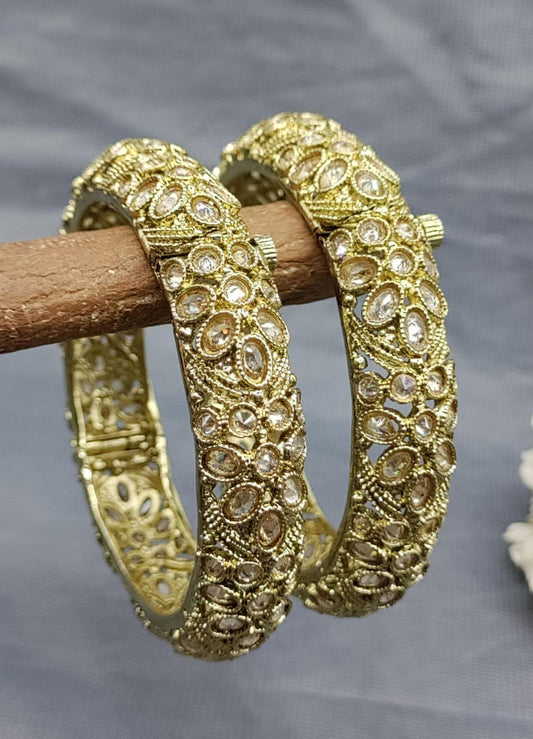 Polki Mehndi Bangles Sku - 3218 G1 - rchiecreation