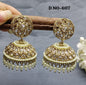 Polki Mehndi Jhumki Earring Sku -607A3 - rchiecreation