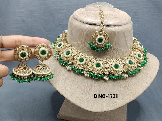 Polki Necklace Mehandi Set Sku- 1731 B2 - rchiecreation