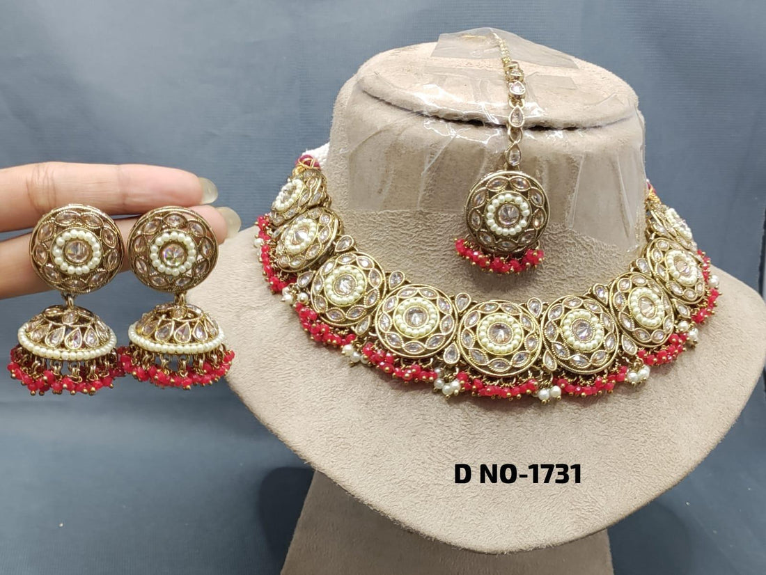 Polki Necklace Mehandi Set Sku- 1731 B2 - rchiecreation